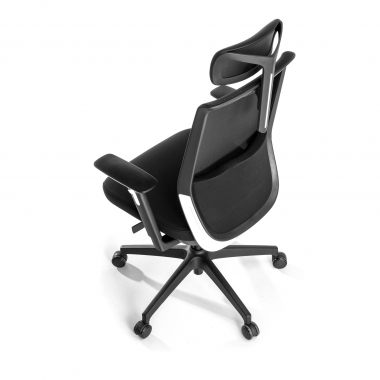 cadeira de escritorio preto rede com apoio de cabeca malha mesh bracos regulaveis 3d apoio de cabeca 7
