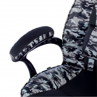 cadeira gaming cinza camuflagem pele sintetica bracos fixos 6