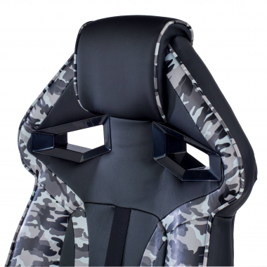 cadeira gaming cinza camuflagem pele sintetica bracos fixos 7
