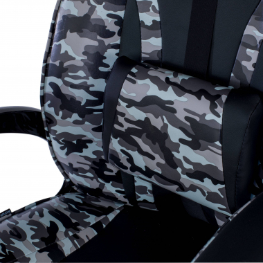 cadeira gaming cinza camuflagem pele sintetica bracos fixos 5