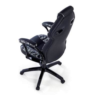 cadeira gaming cinza camuflagem pele sintetica bracos fixos 9