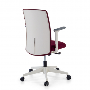 cadeira giratoria branco vermelho estrutura branca tecido bracos regulaveis 1d 6
