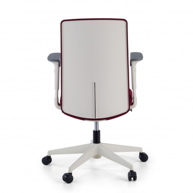 cadeira giratoria branco vermelho estrutura branca tecido bracos regulaveis 1d 7