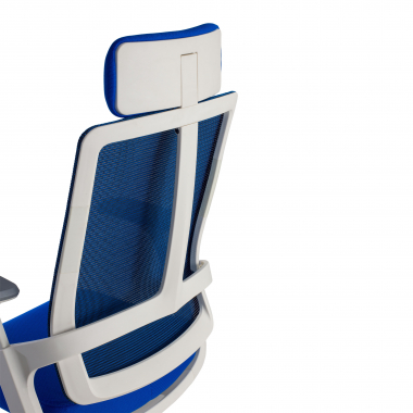 oferta cadeira de escritorio branco azul estrutura branca malha mesh bracos regulaveis 4d apoio lombar apoio de cabeca 11
