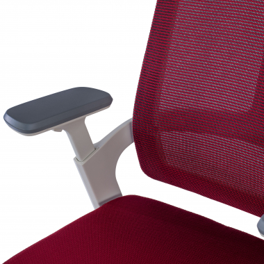 oferta cadeira de escritorio branco vermelho estrutura branca malha mesh bracos regulaveis 4d apoio lombar apoio de cabeca 10