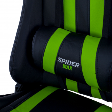 cadeira gaming verde spider pele sintetica bracos moveis almofada lombar e cervical apoio de cabeca 7