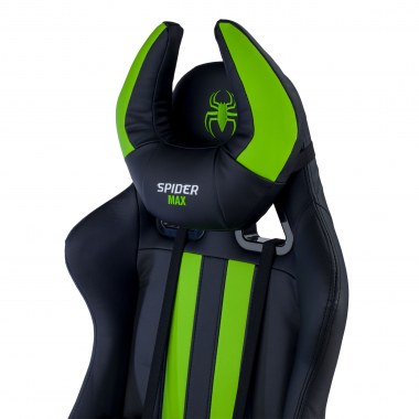 cadeira gaming verde spider pele sintetica bracos moveis almofada lombar e cervical apoio de cabeca 8