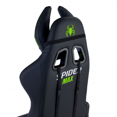 cadeira gaming verde spider pele sintetica bracos moveis almofada lombar e cervical apoio de cabeca 6