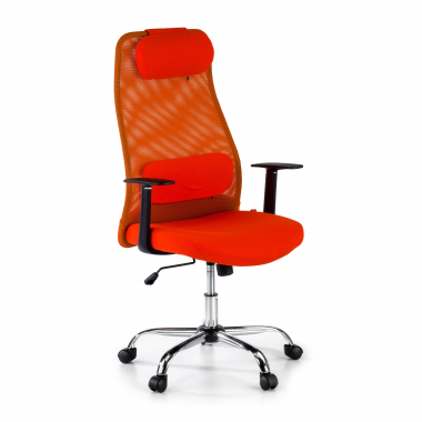 cadeira de escritorio laranja sigma malha mesh bracos fixos apoio de cabeca 1