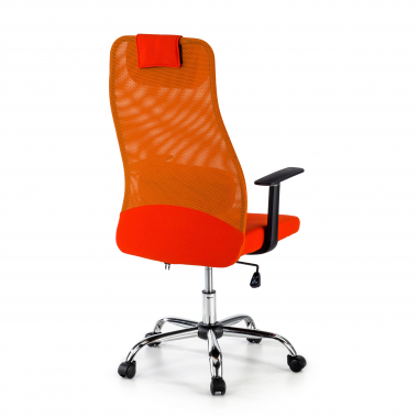 cadeira de escritorio laranja sigma malha mesh bracos fixos apoio de cabeca 6