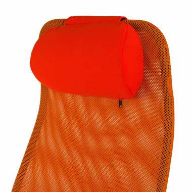 cadeira de escritorio laranja sigma malha mesh bracos fixos apoio de cabeca 7