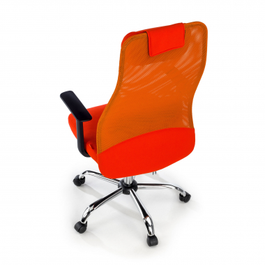 cadeira de escritorio laranja sigma malha mesh bracos fixos apoio de cabeca 8