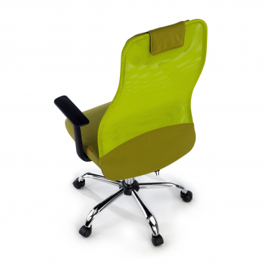 cadeira de escritorio verde sigma malha mesh bracos fixos apoio de cabeca 6