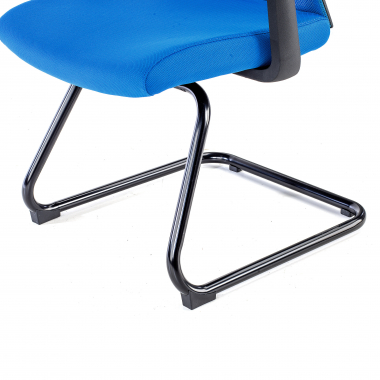 cadeira sala de espera azul cadeira confidente malha mesh bracos fixos 9