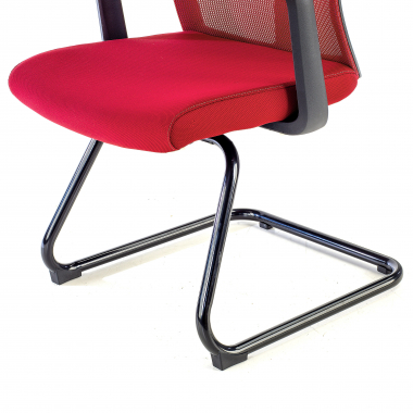 cadeira sala de espera vermelho cadeira confidente malha mesh bracos fixos 8