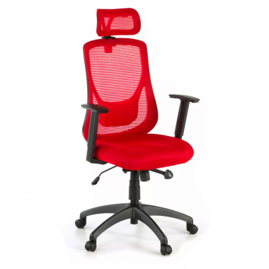 cadeira de escritorio vermelho lake malha mesh bracos regulaveis 1d apoio lombar apoio de cabeca 1