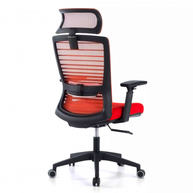 cadeira de escritorio vermelho tesla malha mesh bracos regulaveis 3d apoio lombar apoio de cabeca 7