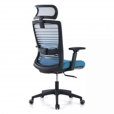 cadeira de escritorio azul tesla malha mesh bracos regulaveis 3d apoio lombar apoio de cabeca 7