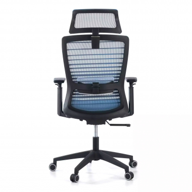 cadeira de escritorio azul tesla malha mesh bracos regulaveis 3d apoio lombar apoio de cabeca 8