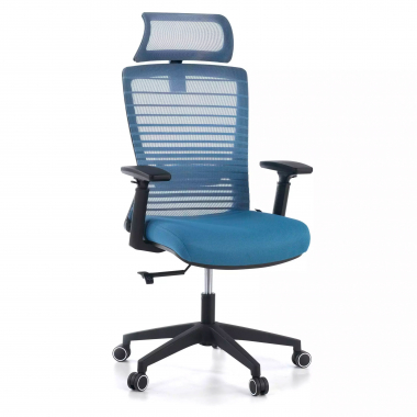 cadeira de escritorio azul tesla malha mesh bracos regulaveis 3d apoio lombar apoio de cabeca 1