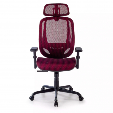 cadeira ergonomica vermelho locktech malha mesh bracos regulaveis 1d apoio lombar apoio de cabeca 5