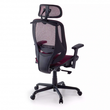 cadeira ergonomica vermelho locktech malha mesh bracos regulaveis 1d apoio lombar apoio de cabeca 8
