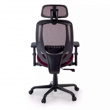 cadeira ergonomica vermelho locktech malha mesh bracos regulaveis 1d apoio lombar apoio de cabeca 9