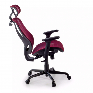 cadeira ergonomica vermelho locktech malha mesh bracos regulaveis 1d apoio lombar apoio de cabeca 10