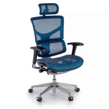 cadeira ergonomica azul next2 com apoio de cabeca malha mesh bracos regulaveis 4d apoio lombar apoio de cabeca 1