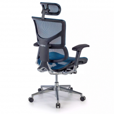 cadeira ergonomica azul next2 com apoio de cabeca malha mesh bracos regulaveis 4d apoio lombar apoio de cabeca 8