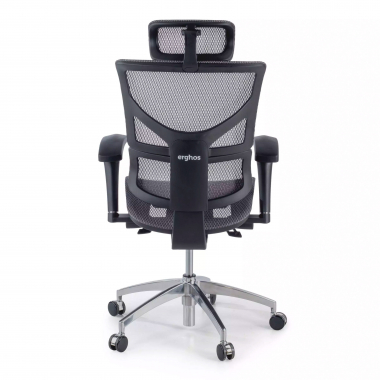 cadeira ergonomica cinza next1 com reposacabecas malha mesh bracos regulaveis 4d apoio lombar apoio de cabeca 7