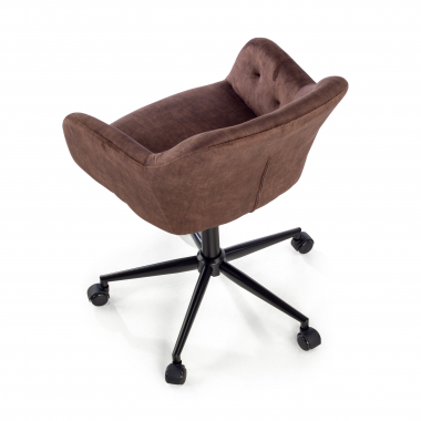 cadeira giratoria marrom rose tecido sem bracos 6