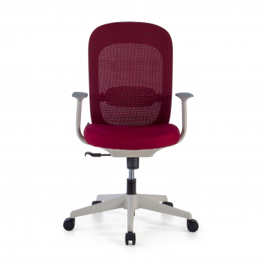 oferta cadeira de escritorio vermelho saura malha mesh bracos fixos apoio lombar 3