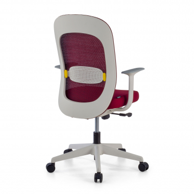 oferta cadeira de escritorio vermelho saura malha mesh bracos fixos apoio lombar 5