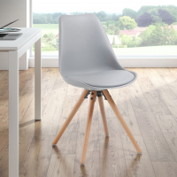 Cadeira nórdica Norway, design escandinavo, pés madeira