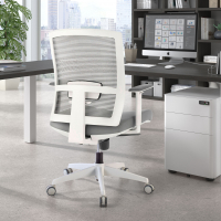 Cadeira de escritório ergonómica Akira white, mecanismo oscilante