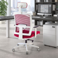 Cadeira de Escritório Ergonómica Akira white com encosto de cabeça