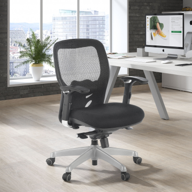 cadeira home office preto sem apoio de cabeca malha mesh bracos regulaveis 3d apoio lombar 2