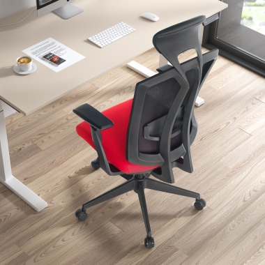 cadeira ergonomica vermelho ridley malha mesh bracos regulaveis 3d apoio lombar apoio de cabeca 9