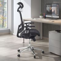 Cadeira de escritório flex, braços, apoio de cabeça