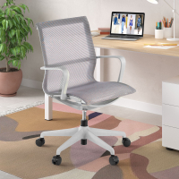 Cadeira Design Fox white, Encosto flexível, Malha