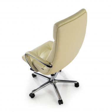cadeira de escritorio branco windsor pele verdadeira bracos estofados 9