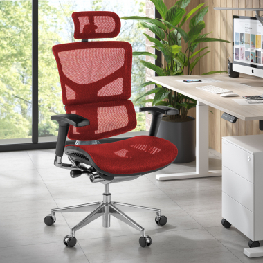cadeira ergonomica vermelho next2 com apoio de cabeca malha mesh bracos regulaveis 4d apoio lombar apoio de cabeca 2
