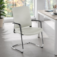 Cadeira Visitante Bali, encosto ergonómico, pele sintética