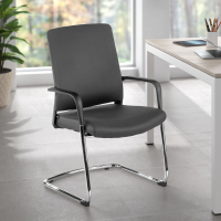 Cadeira Visitante Bali, encosto ergonómico, pele sintética
