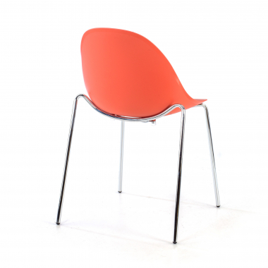 cadeira sala de espera vermelho 4 patas plastico sem bracos 5