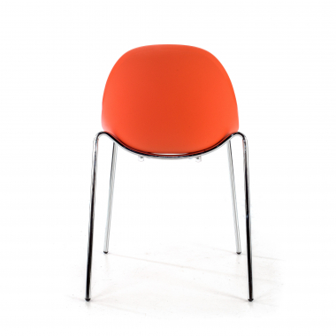 cadeira sala de espera vermelho 4 patas plastico sem bracos 6