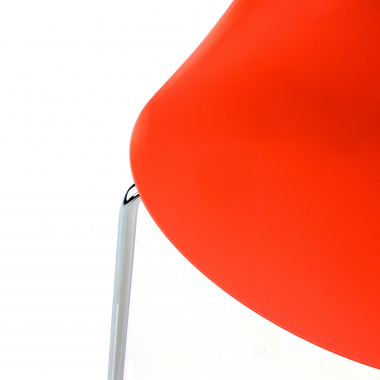 cadeira sala de espera vermelho 4 patas plastico sem bracos 7