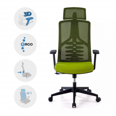 Cadeira Ergonômica Quick, encosto biónico, braços reguláveis