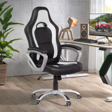 cadeira gaming branco dakar pele sintetica bracos fixos 2